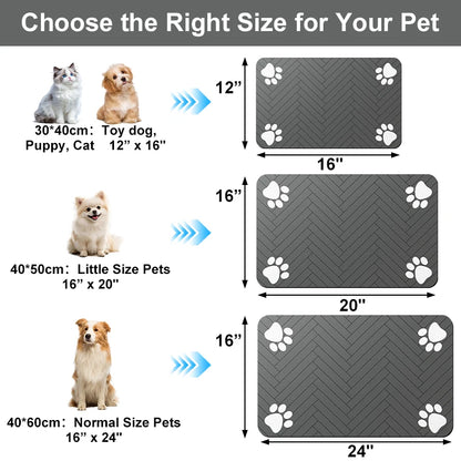 Pet Feeding Mat Absorbent Quick-Dry Non-Slip Dog Cat Bowl Placemat