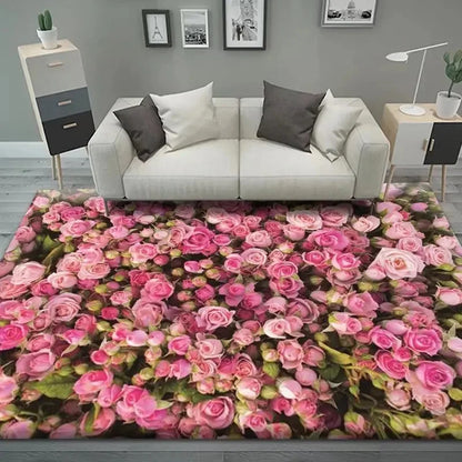 Chamomile Flower Spring Area Rug