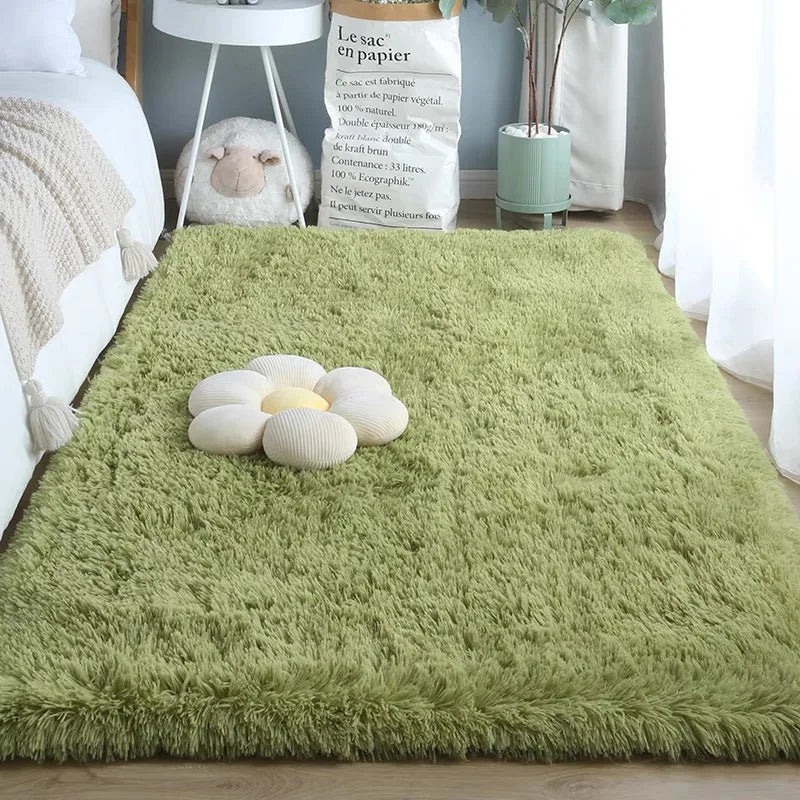 VIKAMA Silk Wool Carpet Bedroom Living Room Carpet Ins Style Scandinavian Home Floor Mats Home Decoration