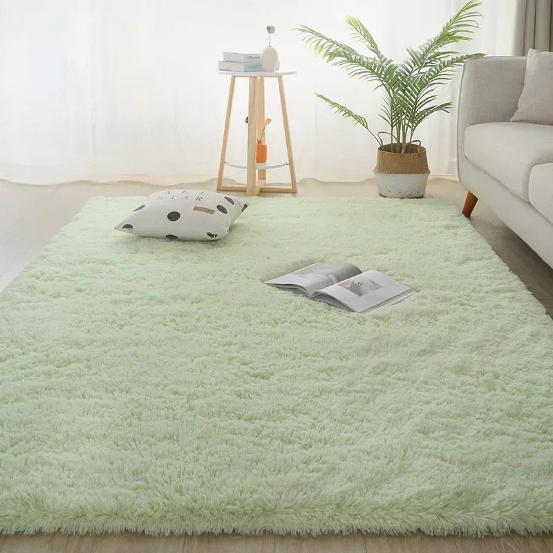 Fluffy Cream White Luxury Wool Area Rug