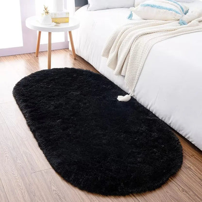 VIKAMA Oval Tie-Dye Rug Soft Bedside Living Room Kitchen Mat Home Decor