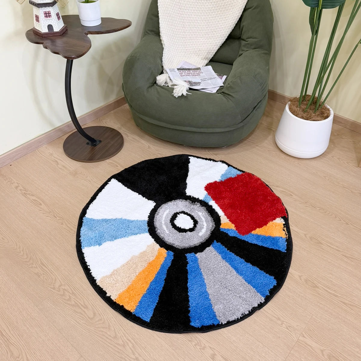 Round CD Tufted Non-Slip Rug
