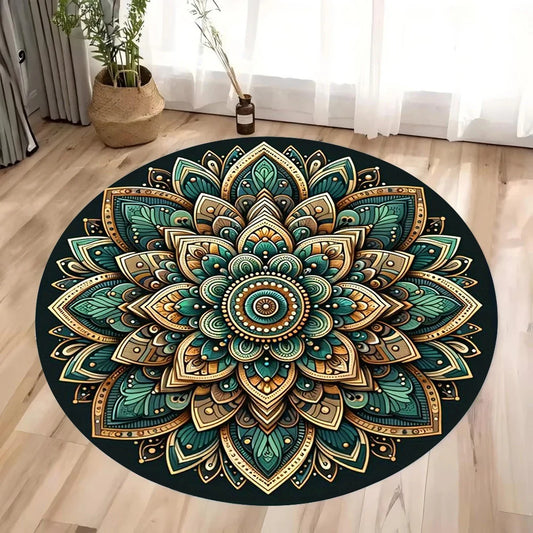 3D Mandala Chakra Round Yoga Rug