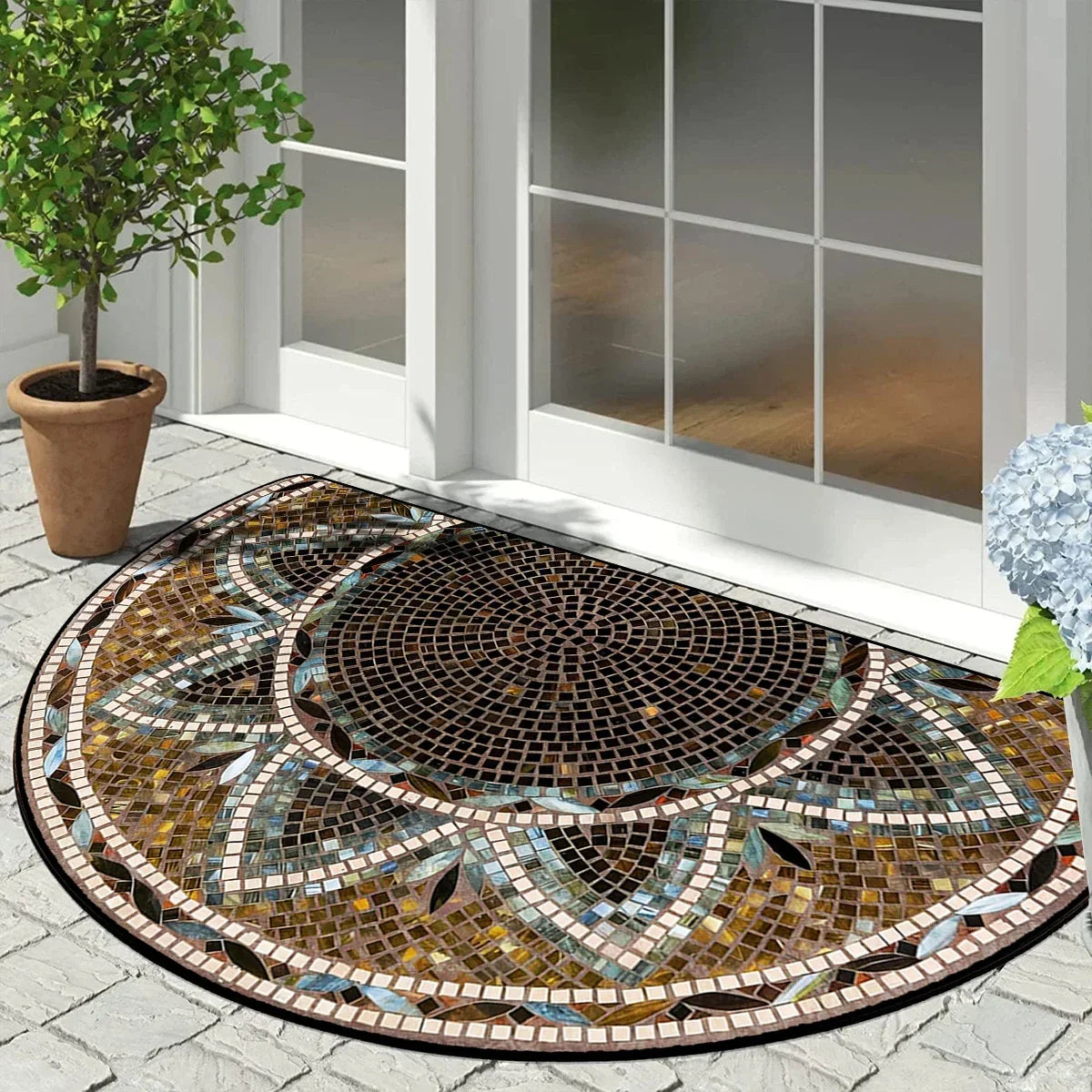 VIKAMA Semi-Circle Mosaic Entry Mat