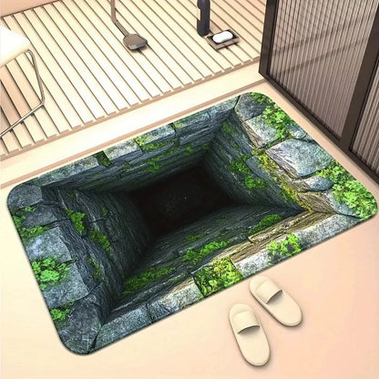 3D Visual Doormat Prank Non-Slip Porch Living Room Bedroom Bathroom Carpet Home Decoration