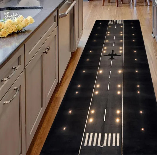 Airplane Runway 3D Runner Rug
