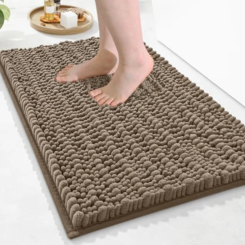 Olanly Chenille Soft Non-Slip Bath Rug
