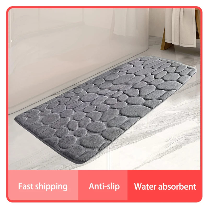 Large Size Bathroom Floor Mat Non-Slip Absorbent Long Strip Bathtub Rug 19.7x47.2in Home Decor