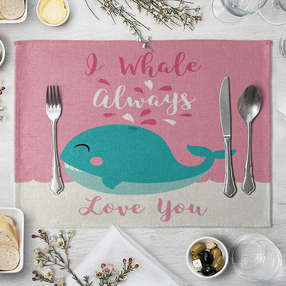 Cute Animal Cotton Linen Kids Placemat Set