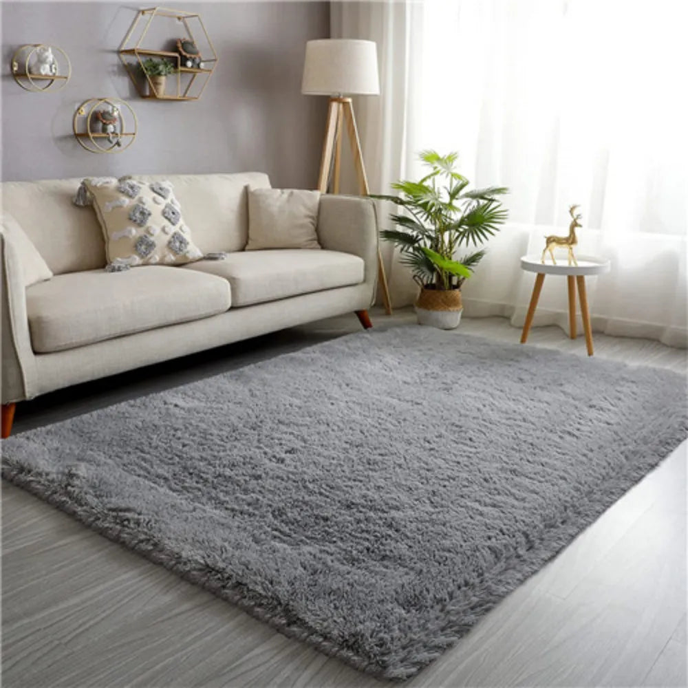 VIKAMA Mauve Plush Sofa Carpet Home Decor