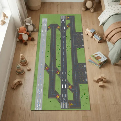 Airport Runway Aviation Kids Rug