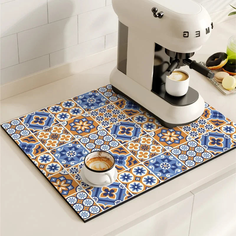 VIKAMA Vintage Bohemian Absorbent Dish Drying Mat
