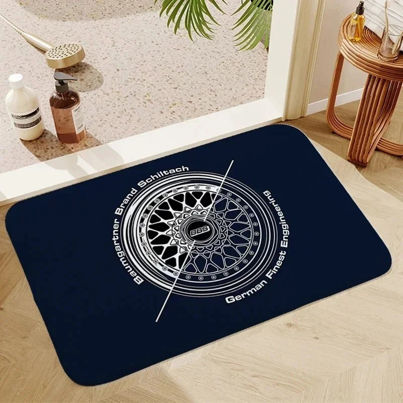 BBS Racing Car Design Anti-Slip Doormat