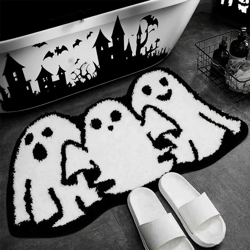 Halloween pumpkin plush soft decorative rug