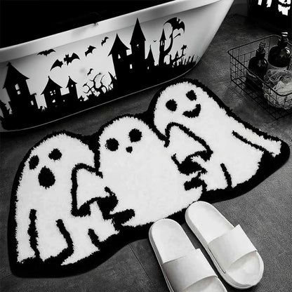 Halloween pumpkin plush soft decorative rug