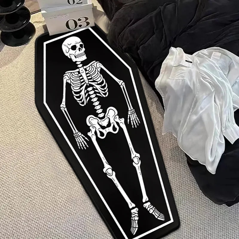 VIKAMA Halloween Gothic Skull Vampire Rug Bedroom Living Room Entrance Mat Home Decor