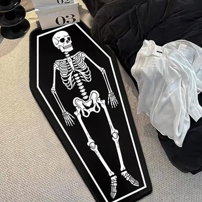 VIKAMA Halloween Gothic Skull Vampire Rug Bedroom Living Room Entrance Mat Home Decor