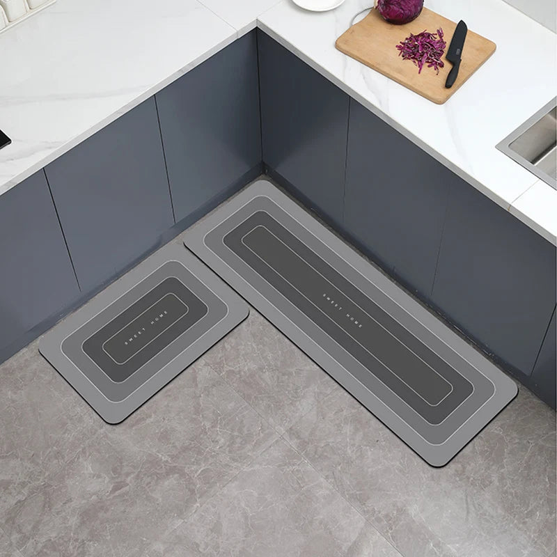 Kitchen Floor Mat Waterproof Non-Slip Dirt-Resistant Diatomite Door Mat Household Carpet Home Decor