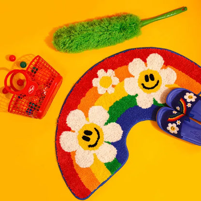 Cartoon rainbow non-slip absorbent mat
