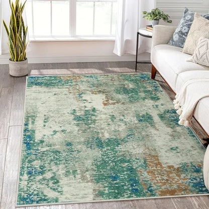 VIKAMA Modern Abstract Crystal Rug Washable Stain-Resistant Living Room Kitchen Entry Mat