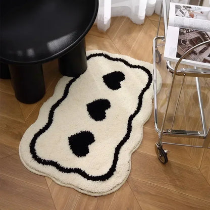 VIKAMA Cream Bedroom Long Runner Floor Mat