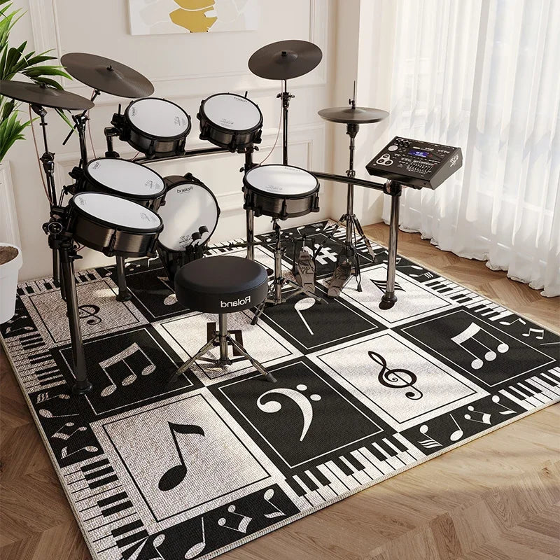 Modern Abstract Music Symbol Area Rug