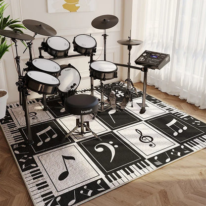 Modern Abstract Music Symbol Area Rug