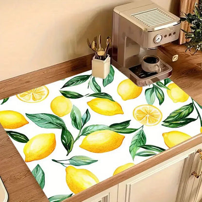Lemon Absorbent Kitchen Drying Mat