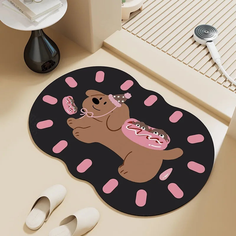 Cute cartoon quick-dry non-slip mat