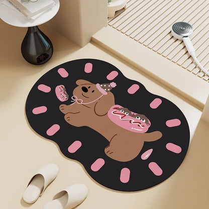 Cute cartoon quick-dry non-slip mat