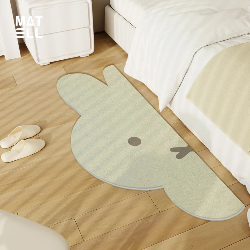 VIKAMA Cute Bunny Heart Cartoon Bedside Rug
