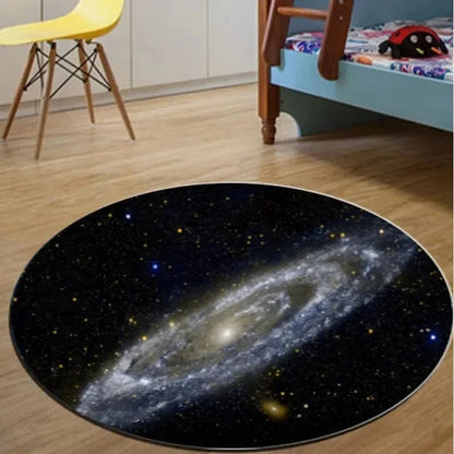 VIKAMA Earth & Moon Flannel Round Area Rug