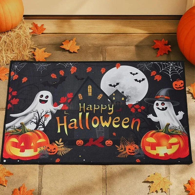 Halloween Pumpkin Ghost Doormat Party Decoration Trick or Treat Non-Slip Floor Mat Kids Home Supplies Rug