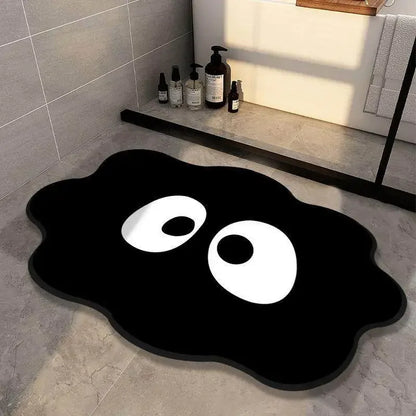 VIKAMA Soot Sprite Diatomite Bath Mat Quick-Dry Non-Slip Absorbent Bathroom Rug Home Decor