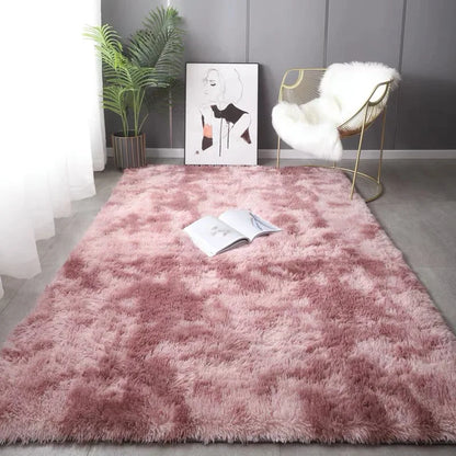 Pink Fluffy Kids Bedroom Area Rug