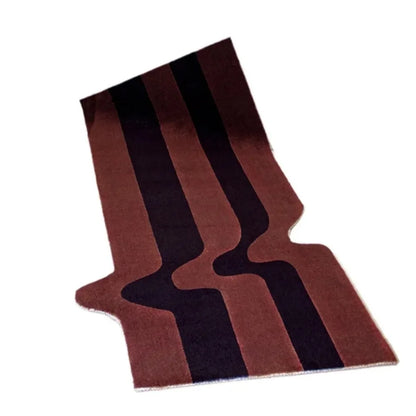 VIKAMA Dark Green Wave Rug Non-Slip Bedside Bedroom Living Room Nordic Floor Mat