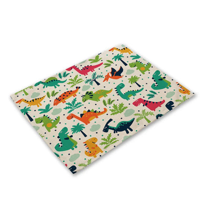 Cute Cartoon Dinosaur Kids Placemat Set