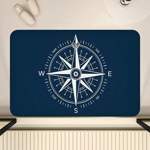 Nautical Compass Non-Slip Area Rug