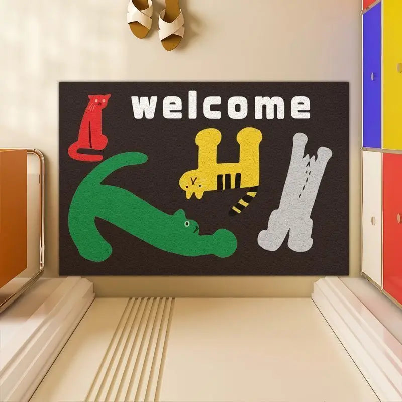 Silk Ring Door Mat Non-Slip Dirt-Resistant Bedroom Bathroom Entry Floor Carpet
