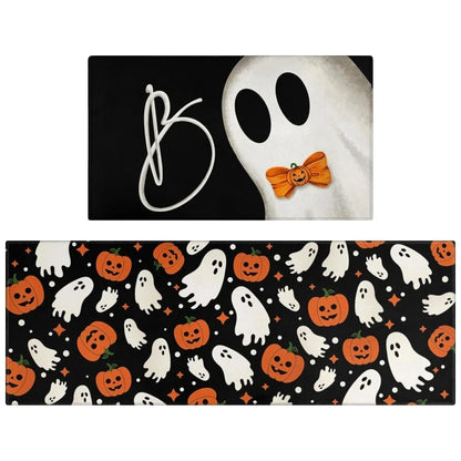 VIKAMA Halloween Kitchen Carpet Indoor Outdoor Non-Slip Welcome Floor Mat Bedroom Living Room Rug Set Home Decoration