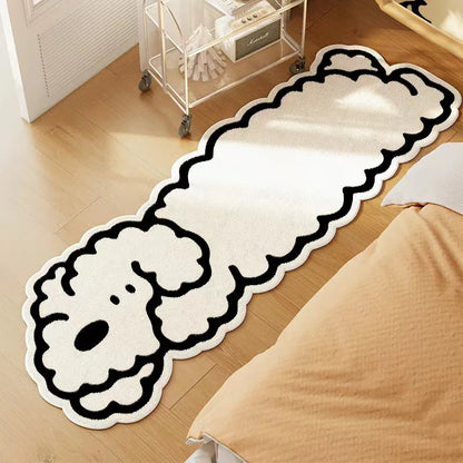 VIKAMA Cartoon Dog Faux Cashmere Carpet Soft Bedroom Bedside Living Room Sofa Coffee Table Rug Floor Mat Home Decor