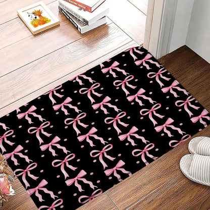 Cute Bow Carpet Mat Non-Slip Absorbent Quick-Dry Bathroom Shower Room Bathtub Rug Home Decor