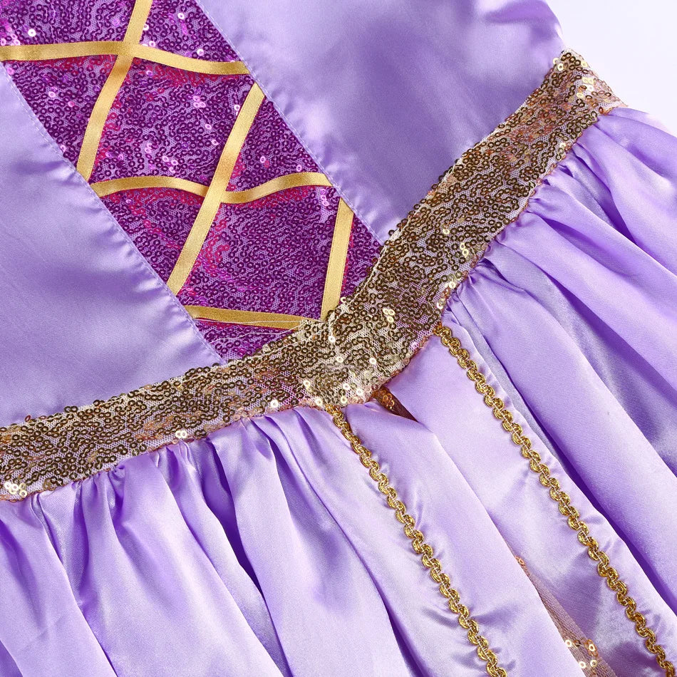 Disney Tangled Rapunzel Princess Costume Dress For Girls