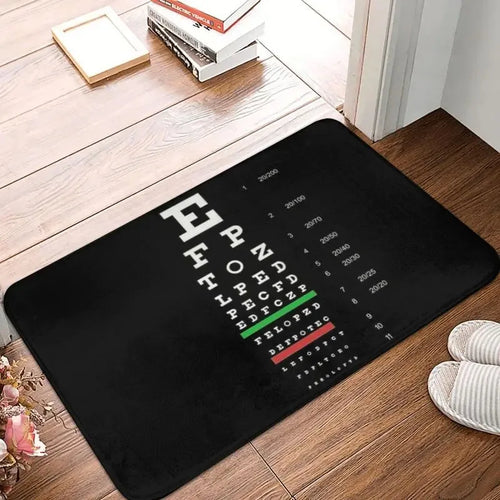 Snellen Eye Chart Doormat Optometrist Style Non-Slip Entrance Rug Kitchen Bathroom Garage Floor Mat
