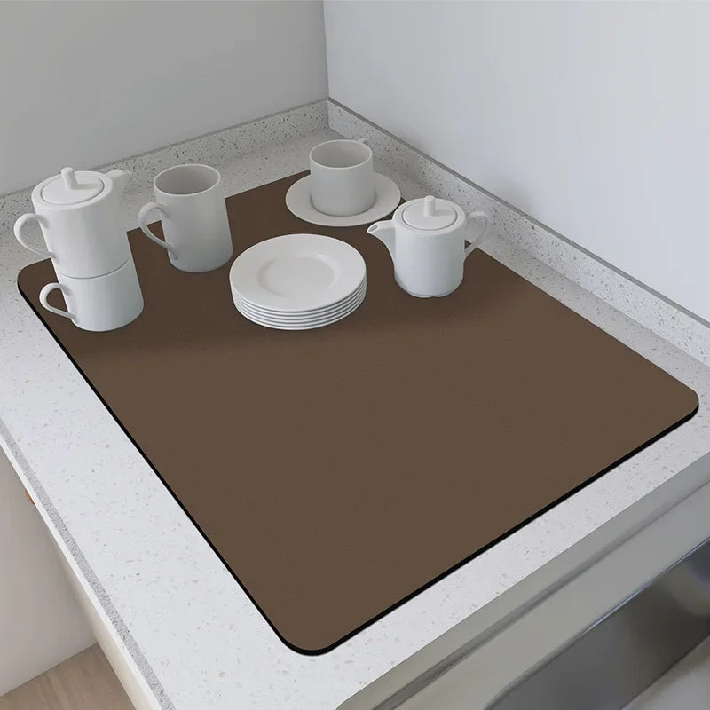 VIKAMA Solid Color Absorbent Kitchen Countertop Mat
