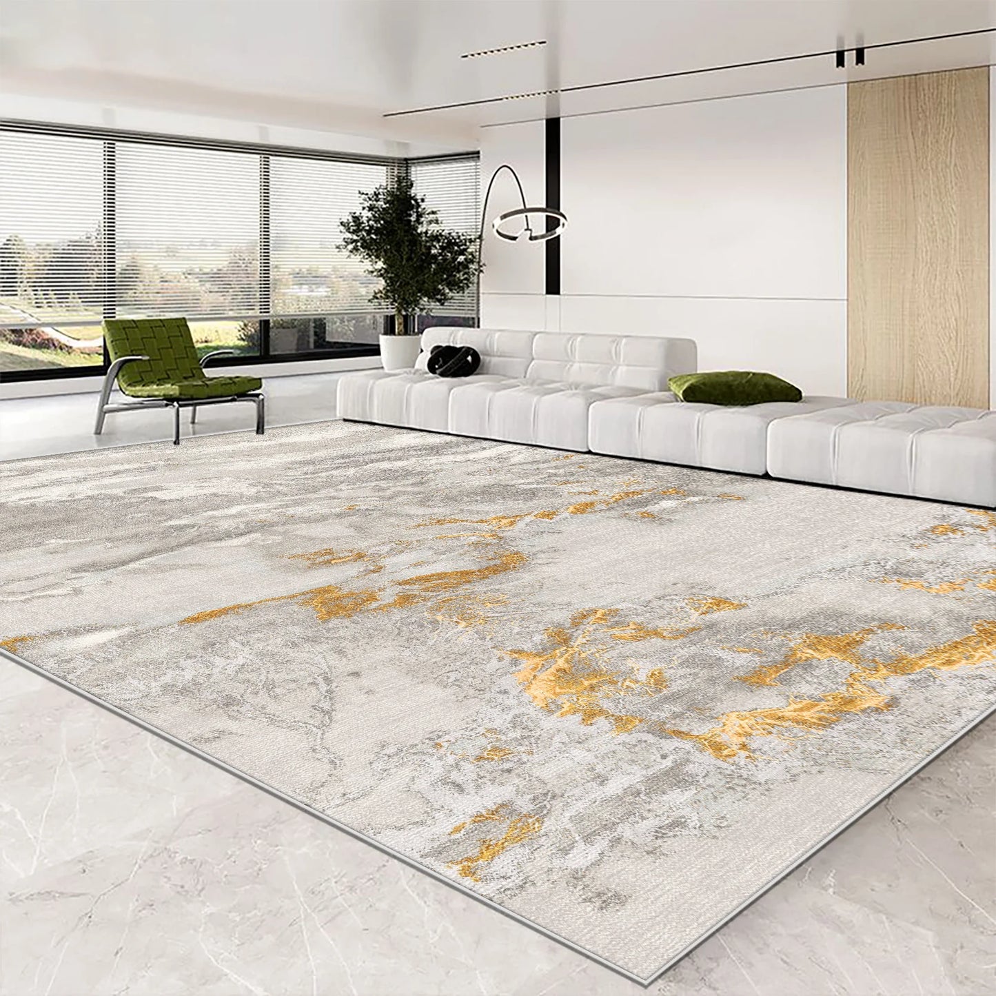 Abstract Style Easy-Clean Non-Slip Area Rug