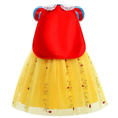 Disney Snow White Costume Dress With Cloak For Girls