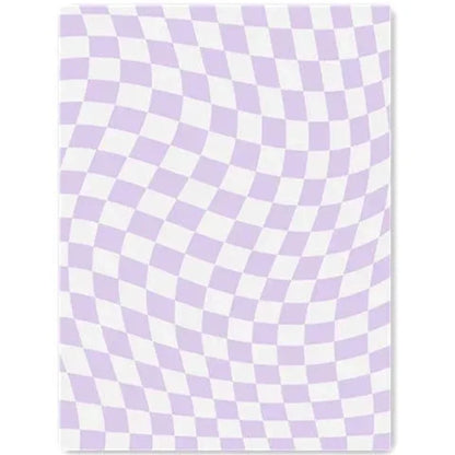 Purple Chessboard Plaid Area Rug