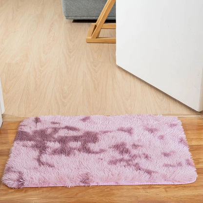 VIKAMA Silk Wool Tie-Dye Rug Non-Slip Washable Bedroom Living Room Kids Carpet Home Decor