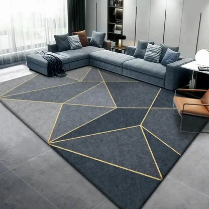 Modern Geometric Abstract Crystal Pile Rug Non-Slip Washable Carpet Living Room Bedroom Floor Mat Home Decor